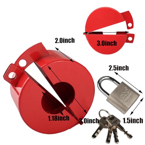 Outdoor Faucet Lock, Water Spigot Lock, Metallic Red with Padlock, Metal, Suitable for Garden Faucets, Hose Bib Lock, Water Hose, Hose Spigot, Prevent Water Theft, Child Proof - color: Red