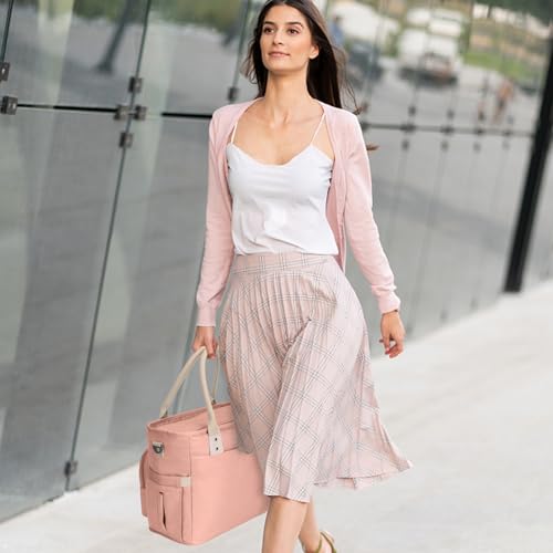 Hafmall 16L Large Pink Lunch Bag for Women, Loncheras para Mujer, Insulated Adult Lunch Tote Box for Work, 4.5Gallon - color: Pink