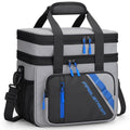 Maelstrom Lunch Box, 20L Insulated Lunch Bag for Men Women, Expandable Double Deck Leakproof Cooler Bag with 6 Pockets, Reusable Lunch Tote Bag for Work, Picnic, Travel, Grey - color: Grey