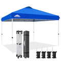 EAGLE PEAK Pop Up Canopy Tent with Wheeled Carry Bag, 8 Stakes, 4 Ropes, 4 Weight Bags, Easy Set Up Tent Canopy, 12x12 ft, 144sqft of Shade, Blue - color: Blue, size: 12x12