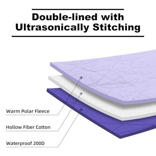 Large Outdoor Waterproof Blanket Extra Thick Fleece Stadium Blanket for Camping, Car, Pet, Picnics - Windproof, Wearable, Machine Washable 80" x 58" (Blue Purple) - color: Blue Purple