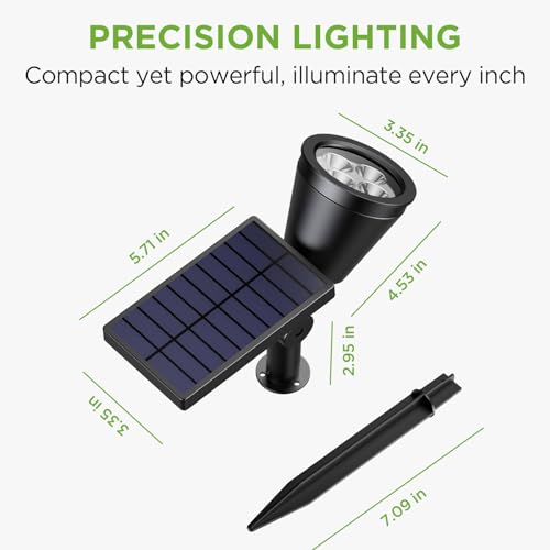 InnoGear Solar Lights Outdoor Waterproof Solar Garden Light for Outside Yard Landscape Lighting Pathway Spot Lights Spotlight Wall Light Auto On/Off, Pack of 6 (White) - color: White