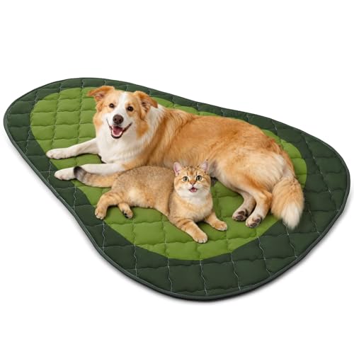 LOOBANI Dog Cooling Mat for Large Dogs 60"x40"- Cute Avocado Design Cooling Mat for Dogs (Cool & Warm Side), Dog Cooling Pad for Crate, Floor, Car, Trip, Green 60"x40" - color: Avocado, size: 60"x40"
