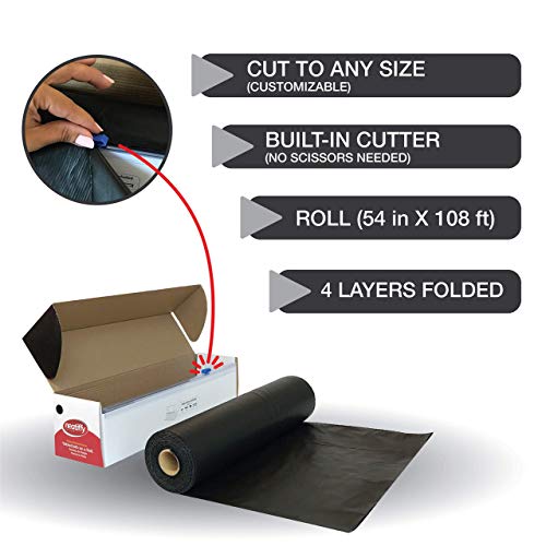 Neatiffy Disposable Plastic Table Cloth Roll | 54 in x 108 Ft Waterproof Tablecloth | Table Cover for Rectangle, Square, Round Oval Tables | Picnic, Party, Banquet, Birthdays, Weddings - Black - color: Black