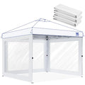 FANPAT 3Pcs Clear Canopy Sidewalls for 10x10 Pop Up Tent, Transparent Window Curtain Cloth, 8 Mil PVC Enclosure Fabric with Zipper, White (Not Including Frame and the top,Sidewalls ONLY) - color: White