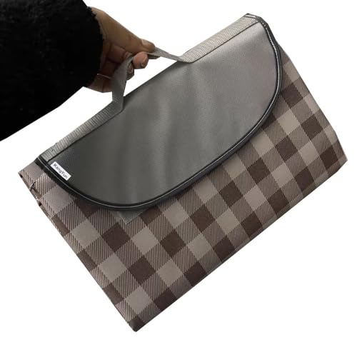PUPOPIK Outdoor Picnic Blanket, Foldable Waterproof Sand Beach Mat,Large 80x60in Beach Camping Hiking Travel Family Concerts Portable Beach Blankets (Brown) - color: Brown, size: 5' x 6'8"
