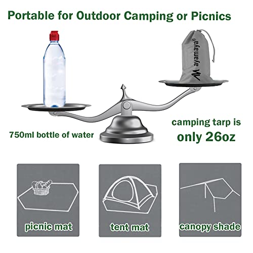 AYAMAYA Tent Footprint, PU 3000 Waterproof Tent Ground Cloth Large Size for 2-8 Person Family Camping Tents Ground Sheet Mat with 6 Tent Stakes for Camping Hiking Picnic - 13x9FT /8x7FT /6x7FT /5x7FT - size: 13FT x 9FT