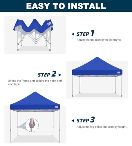 MASTERCANOPY Pop Up Canopy Tent Commercial Grade 10x10 Instant Shelter (Blue) - color: Blue, size: 10x10