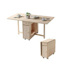 COMUHOME Extendable Drop Leaf Folding Dining Table with 2 Drawers and 4 Wheels for Living Room Kitchen Farmhouse Space Saving Table in Wood Color - color: Wood