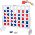 GoSports 3 Foot Giant Wooden 4-in-a-Row Connect Game – Jumbo Party Size with Heavy-Duty Coins – Easy Setup and Portable Design for Indoor and Outdoor Yard Game for Adults - style: Classic White Finish