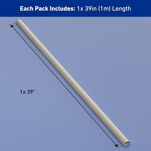 D-Line Half Round Cord Hider, Patented Cable Cover, Hide TV Wall Mount Wires, Raceway for Cords, Decorative Wire Covers, Paintable, Adhesive Cable Concealer - 1x 1.18in W x 0.59in H x 39in L - Beige - color: Beige, size: 1.18x0.59in - 1x 39in