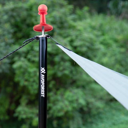 Tent Poles for Tarp, AVOFOREST Camping Tent Tarps Poles Adjustable Camping Accessories 90in Heavy Duty Poles Thicker Tent Pole with a Diameter of 0.98in for Backpacking Hiking Awning - color: 90inch-2pcs