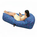 Inflatable Lounger with No-Pump Setup, Floating Portable Air Chair, Ripstop Polyester, Stability Peg for Beach, Camping, Festivals, Tailgating (Leaf) - style: Leaf