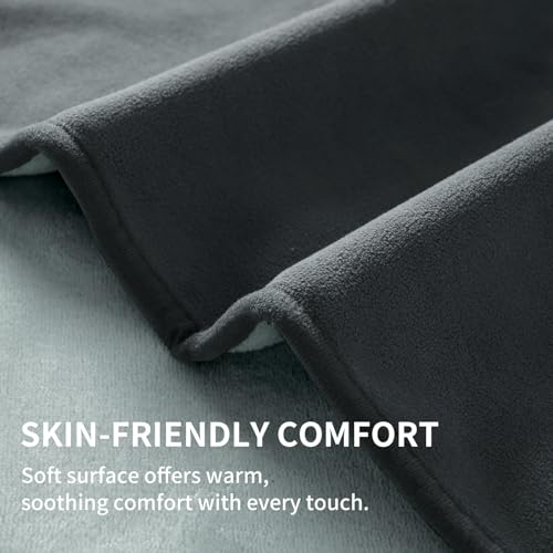 QiyI Waterproof Blanket for Bed Couch Sofa, Small Washable Reversible & Reusable Pet Dog Cat Throw Blanket, Leakproof Stain Resistant Sofa Cover, 40"x60", Dk Grey/Lt Grey - color: Dark Grey/Silver Grey, size: 40"×60"