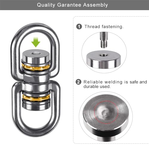 SELEWARE Bearing Swing Swivel, 360° Rotational Device Hanging Accessory for Web Tree Swing, Hammock Chair, Climbing Rope, Aerial Yoga, Kids Swing Swivel, Hold Up to 1200LB, 2 Pack - color: Swivel Only, 2 Pack