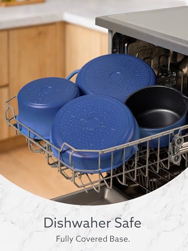 CAROTE 20Pcs Titanium Cookware Set, Pots and Pans Set Non Stick, Kitchen Cooking Set with Detachable Handle, Non Toxic Induction Cookware - Camping Cookware, Dishwasher/Oven Safe, Blue - color: Gradient Blue
