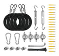 Shade Sails Installation Kits,Sun Shade Sail Hardware Kit with 4pcs 10ft Length Extension Nylon Wire Rope,Shades Awning Kit for Triangle Rectangle Shade Canopy,304 Stainless Steel, Patio Outdoor