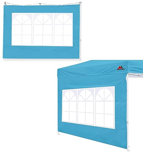 SCOCANOPY 2PCS SideWall with Window for 10x10 Canopy Frame (10X10, Sky Blue) - color: sky blue, size: 10X10