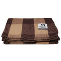 M MCGUIRE GEAR Warm Wool Bunkhouse Plaid Blanket for Camping, Home, Survival, or First Aid, 64" x 90" (Light Brown/Brown) - color: Light Brown/Brown