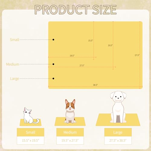 NACOCO Pet Cooling Mat Cat Dog Cushion Pad Summer Cool Down Comfortable Soft for Pets and Adults (S, Yellow) - color: Yellow Egg, size: S: 15.5'' x 19.5''
