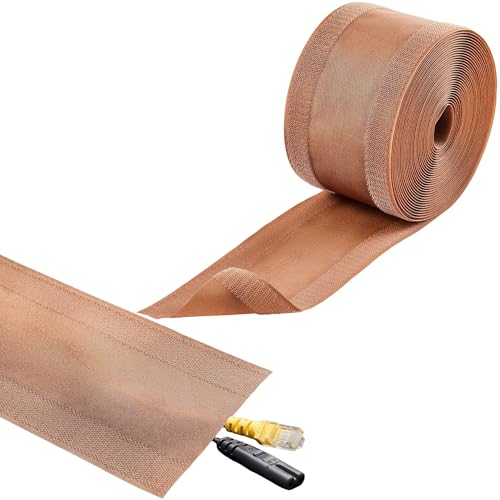 ECOHomes Carpet Cord Cover (Brown, 4 Inch x 30 FT) | Cord Covers for Carpet to Hide Floor Cables and Electric Wires, Low Profile Cord Hider for Extension Cords and Cable Management in Home and Office - color: Brown, size: 4 Inch x 30 FT