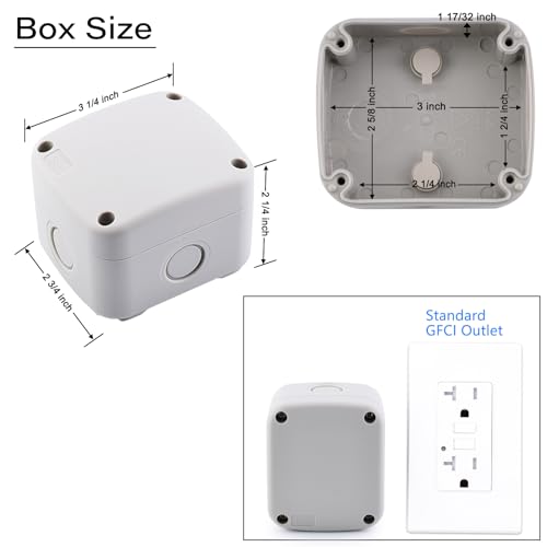 Nineleaf Waterproof Junction Box,IP66 Weatherproof Electrical Project Boxes,3.3 x 2.8 x 2.3 inch,Universal PVC/ABS Plastic Project Enclosure Box,White - color: White, size: 86x74x62mm
