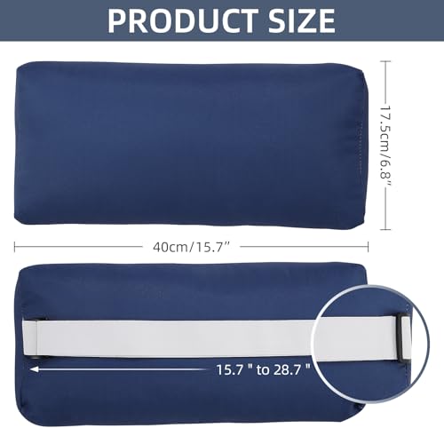 Headrest Pillow for Patio Chaise Lounge Chair, Outdoor Chaise Pillows with Adjustable Elastic Stripe Head Resting Pillows for Recliner Office Chair, Dark Blue - color: Dark Blue