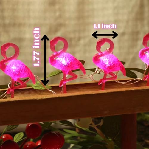 Outdoor Solar Lights for Outside Pink Flamingo Garden Decor 14ft 40LED Solar Power Fairy Lights Waterproof Summer Beach Yard Solar Landscape String Lights 14ft 40LED Patio Fence Backyard Bird Decor - style: Flamingo