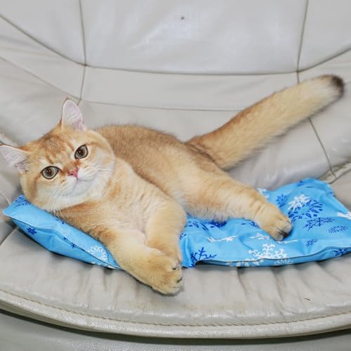 Cooling Mat for Dogs and Cats, Foldable Gel Cooling Mat with Ice Crystal Powder, Blanket Water Injection Cool Pet Pad for Cat Indoor Outdoor Summer Use, 15.7" X19.6" - size: Medium