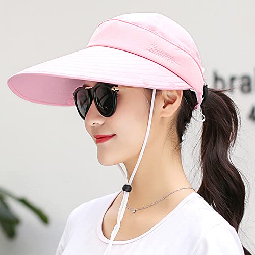 Outdoor UPF 50+ UV Sun Protection Waterproof Breathable Face Neck Flap Cover Folding Sun Hat for Men/Women - color: Pink