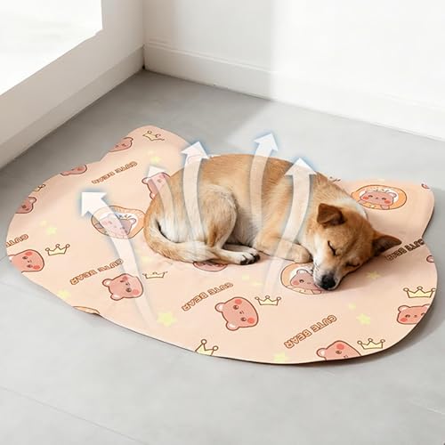 Cat Cooling Mat, Adorable Animal Patterns, 45x34x2cm, Cool Pet Pad, Self-Cooling Pressure Activated Mat, Adorable Heat Relief, for Living Room Bedroom Windowsill Road Trip Vacation - color: bear