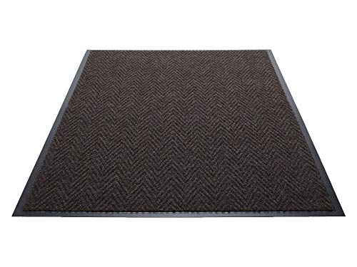 Guardian Golden Series Chevron Indoor Wiper Floor Mat, Vinyl/Polypropylene, 3'x10', Chocolate - color: Chocolate, size: 3' x 10' (Rectangular)