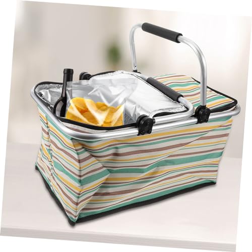 MERRYHAPY Portable Collapsible Insulated Basket Picnic Car Meal Shopping Bag Insulation for Fresh Food Storage