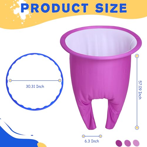 Granny Pants Yard Game Set for Adults, Oversized Granny Pants with 5 Bouncy Balls and 1 Pump, Giant Stretchy Pants, Fun Tossing Games Props for Outdoor Parties, Group Gatherings and Family(Purple) - color: Purple, size: Large
