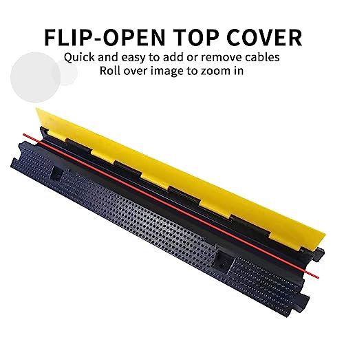Cable Ramp Cable Protector Ramps Wire Hose Protective 1 Channel Traffic Rubber Plastic Cord Cover Speed Bump for Asphalt Concrete Gravel Driveway Outdoor, 3 Packs - color: 1 channel-3 pack