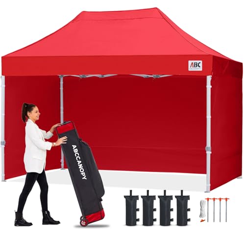 ABCCANOPY Easy Pop Up Canopy Tent with Sidewalls 8X12 Commercial -Series, Red - color: red, size: 8X12