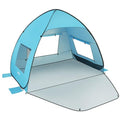 TOBTOS UPF 50+ Pop Up Beach Tent, Easy Set Up Beach Umbrella, Sun Shelter for 2-3 People UV Protection Portable Sunshade, Baby Canopy Cabana, Lightweight with Carry Bag - style: Blue for 3-4 Person