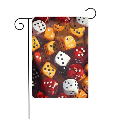 games dice set Printing Garden Flags 12x18in for Yard Decoration with 3cm Pole Position Width (Flag Only, No Flagpole Included)