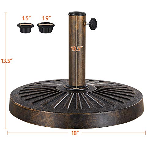 Yaheetech 7.5FT Patio Umbrella Outdoor with Heavy Duty Base Included,Table Umbrella with Push Button Tilt and Crank, UV Protection Waterproof for Yard/Outdoor/Wedding Parties and Events - Red - color: Red, size: 7.5FT