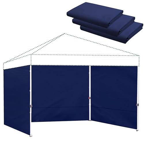Canopy Sidewalls for 12x12 Pop Up Canopy 99% UV Protection, Waterproof, 3 Pcs Sidewalls Only,(Navy Blue) - color: Navy Blue, size: 12X12