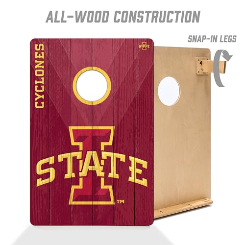 YouTheFan NCAA 2’ x 3’ Wood Cornhole Game with Logo Bags - color: Iowa State Cyclones, size: 2' X 3'