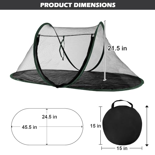 Cat Tent Outdoor, Pet Enclosure Tent Suitable for Cats and Small Animals, Indoor Playpen Portable Exercise Tent with Carry Bag(Dark Green) - color: Dark Green