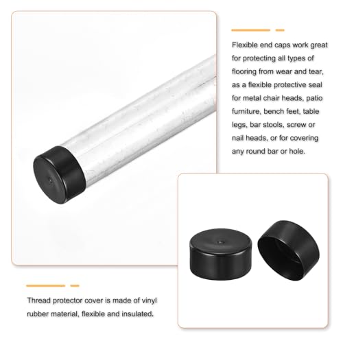 uxcell 130mm(5 1/8") Rubber End Caps, Round Vinyl Plug Insert Plastic End Caps for Tubing, Fence, Pipe Post, Furniture, Railing, Black, 50mm Height - color: Black, size: 130mm(5 1/8") x 50mm H