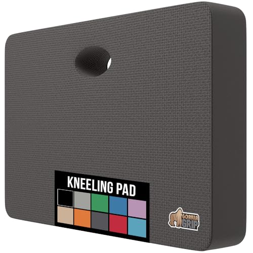 GORILLA GRIP® Extra Thick Patent Pending Supportive Foam Kneeling Pad, Large Cushion Knee Pads for Gardening, Baby Bath Time, Dirt and Water Resistant, Workout, Garden Supplies, 17.5x11, Charcoal - color: Charcoal