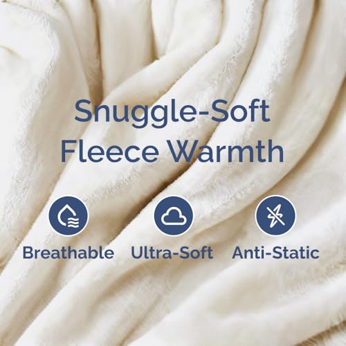 Ultra Soft Fleece Blanket Twin Size - Flannel Fleece Luxury Twin Blanket - Lightweight for Couch Bed Chair - Thick, Warm and Breathable - All Season Cozy Fuzzy, Anti-Static Microplush Bedding, Cream - color: 01 - Cream, size: Twin (60" x 80")