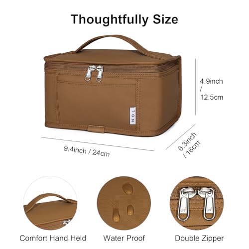 NOL Natural Organic Lifestyle Small Lunch Bag Mini Lunch Box Insulated Lunch Bag for Men/Women Leakproof Cooler Tote Bag Lightweight Nylon Waterproof Lunch Box For Work,Brown - color: Brown, size: Medium(5 Liters)