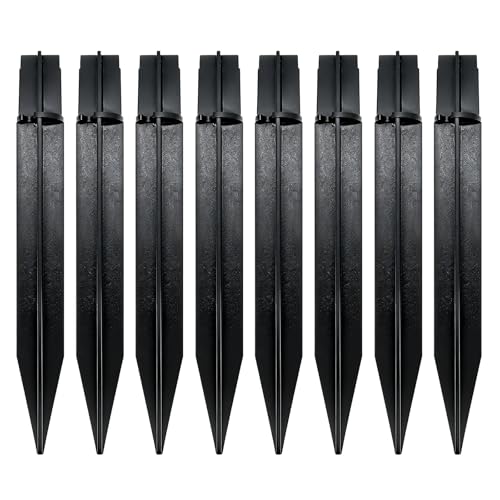 8 Pcs Solar Light Stakes Replacement (Fit for Inner Diameter 0.49-0.5inch),Reinforced Ground Spikes,ABS Plastic Lights Stakes, Ideal for Solar Pathway Lights Garden Torch Lights,Christmas Lights - size: 0.49-0.5 inch