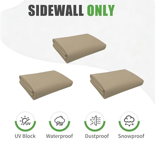 3PCS Grill Gazebo Replacement Canopy Sidewall, 5' x 8' Outdoor BBQ Gazebo Canopy Sunwall,(Beige) - color: Beige