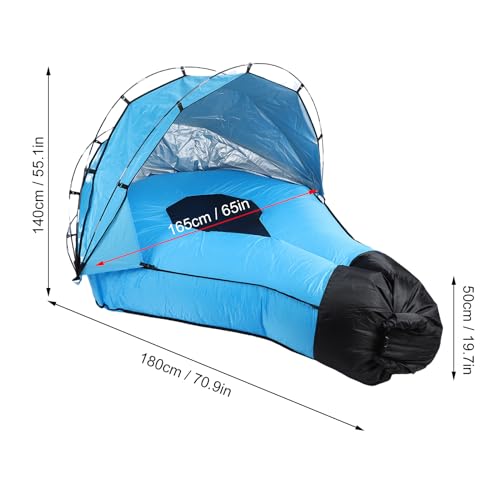 Water Proof Inflatable Lounger Air Sofa with Sunshade – Portable Blow Up Couch Chair for Beach and Outdoor Leisure