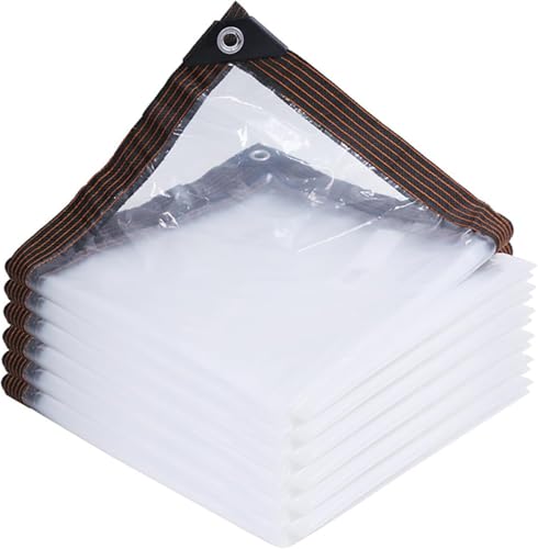 10' x 13' Clear Poly Tarp Heavy Duty with Grommets for Henhouse Porch Greenhouse Camping - size: 10FT X 13FT